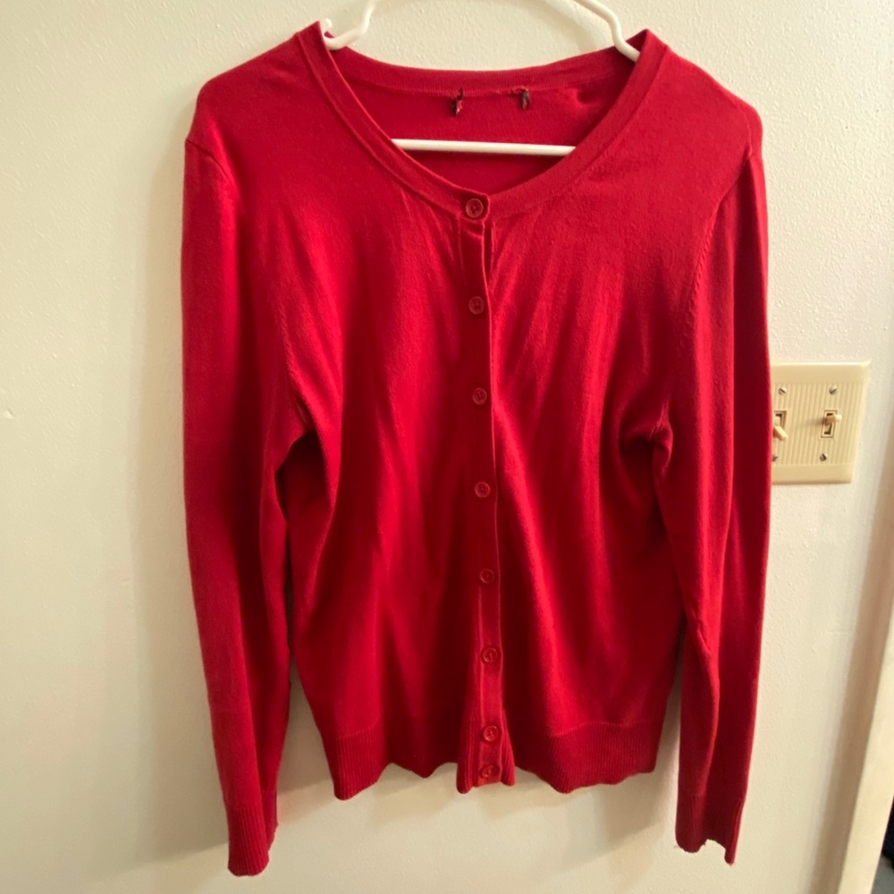 Merona Womens Retro Red Cardigan